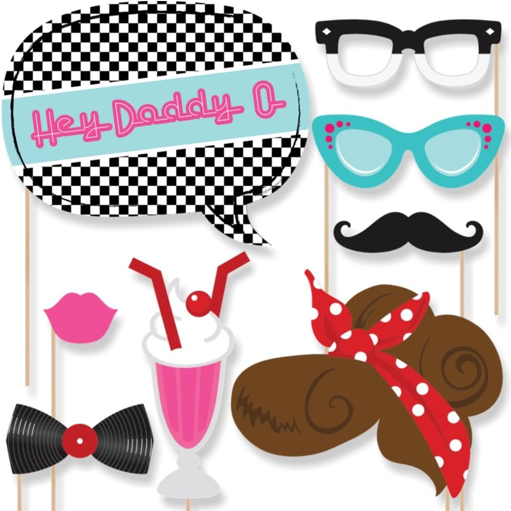 1950s Sock Hop Photo Booth Props 1950s Sock Hop Photo Booth Props